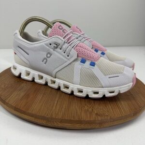 On Running Cloud 5 Push White/Pink Athletic Shoes
